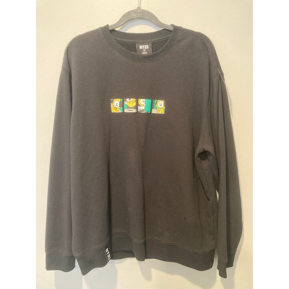 NWT UNIVERSTAR BT21 Sweatshirt Crewneck Black Chimmy XL 180/104A Cotton RARE